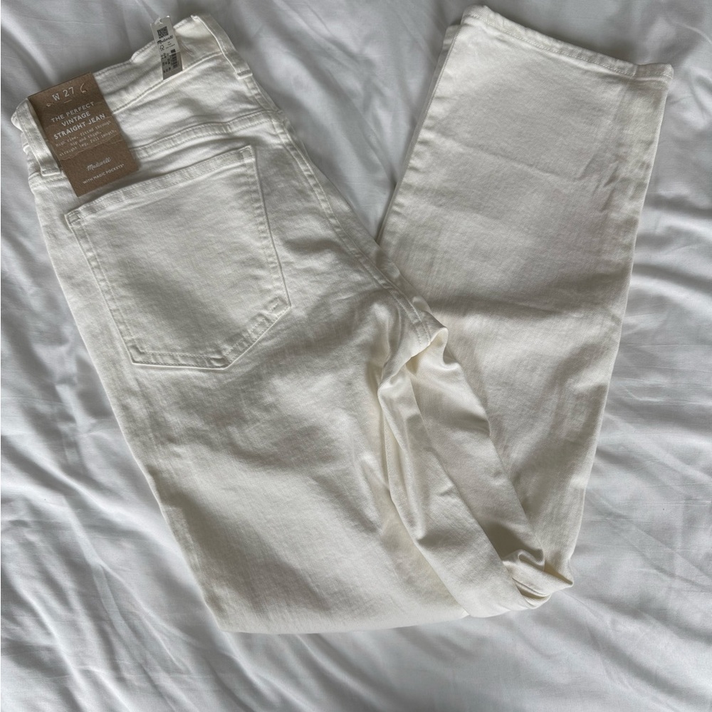 Madewell White Perfect Vintage Straight Jeans NWT